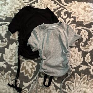Kids Black and Gray Ruched T-Shirts